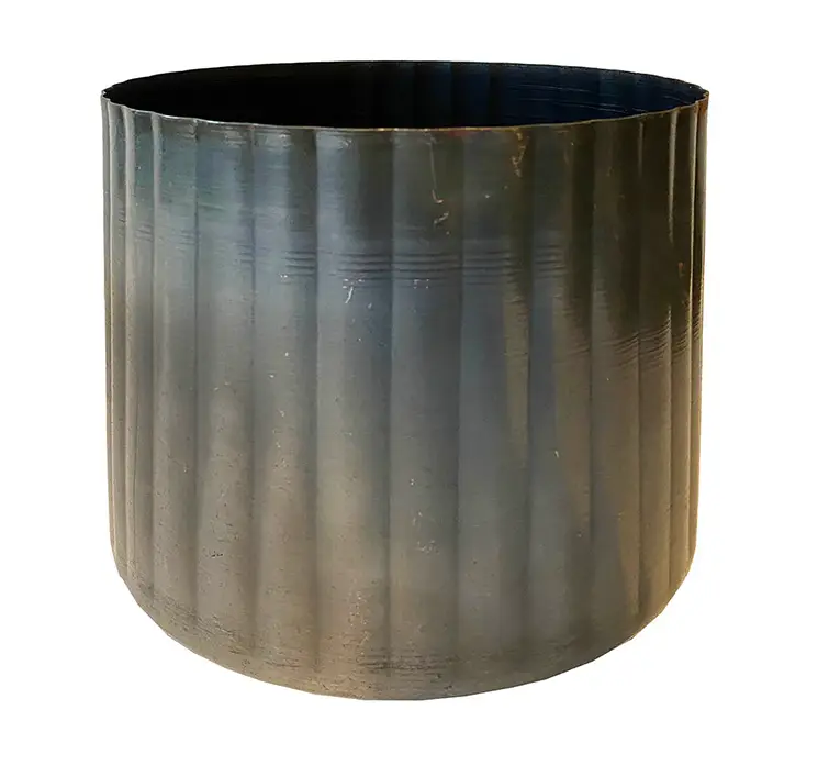 Krukke af sort vasket metal Ø15cm