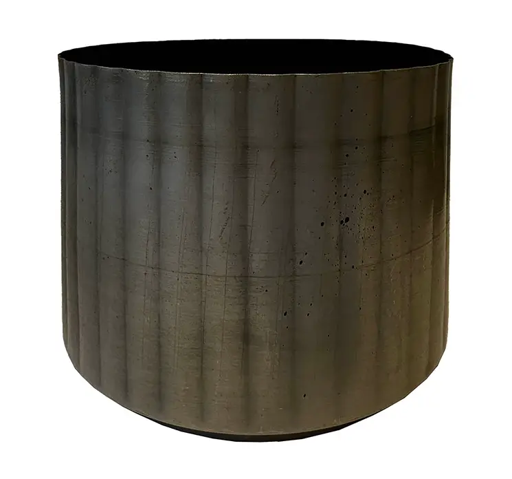 Krukke af sort vasket metal Ø18cm