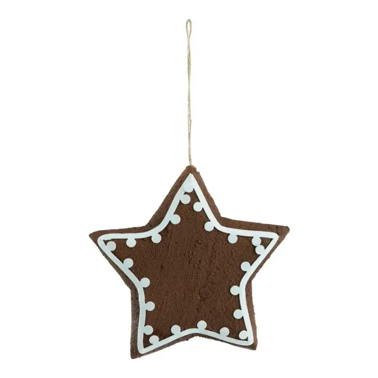 Krydderkagestjerne, 19cm, julepynt – Brøndsholm
