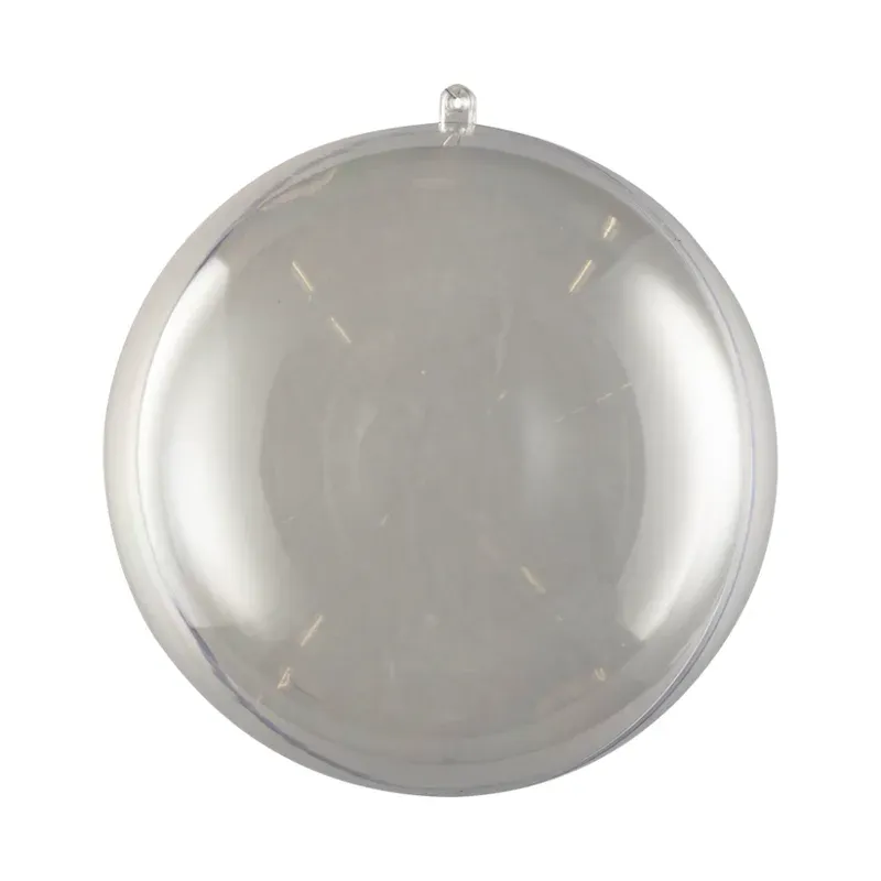 Transparent plastkugle Ø14cm 2 halvdele til fyldning med dekorative materialer - Brøndsholm