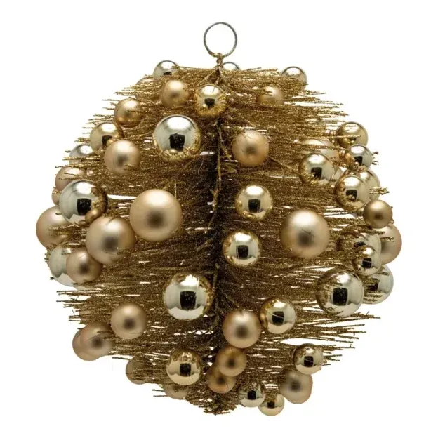 Kugle, Ø30cm, guld, kunstig julekugle – Brøndsholm