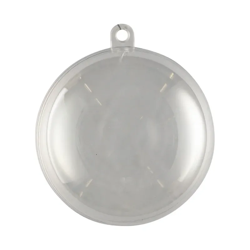 Transparent plastkugle Ø6cm 2 halvdele til fyldning med dekorative materialer - Brøndsholm