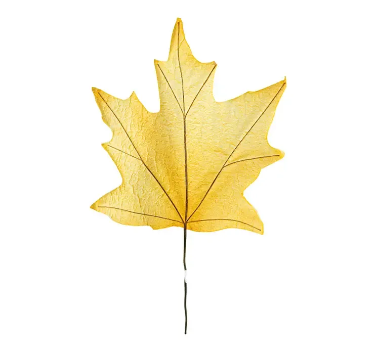 Kunstig ahornblad af papir i gul