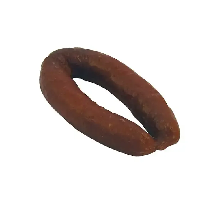 Pølse i rød af plast kunstig mad