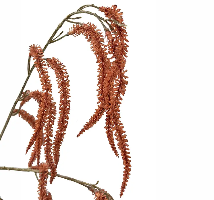 Amarant også kaldet amaranthus kunstig blomstergren af plast i orange 100cm closeup