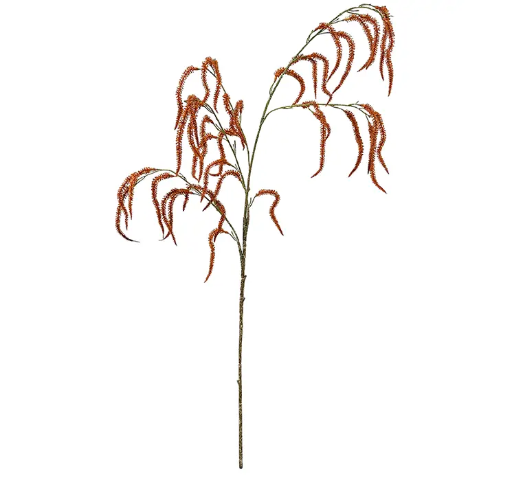 Amarant også kaldet amaranthus kunstig blomstergren af plast i orange 100cm