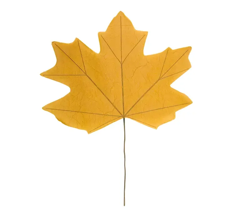 Kunstig ahorn blad af papir i gul