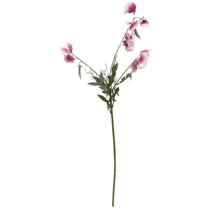 Ærteblomst i lilla og hvid af plast kunstig blomst