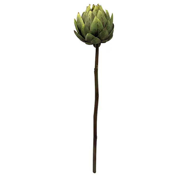Artiskok kunstig blomst gren af plast i grøn 58cm