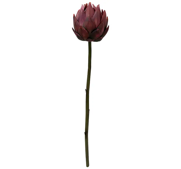 Artiskok kunstig blomst gren af plast i lilla 58cm