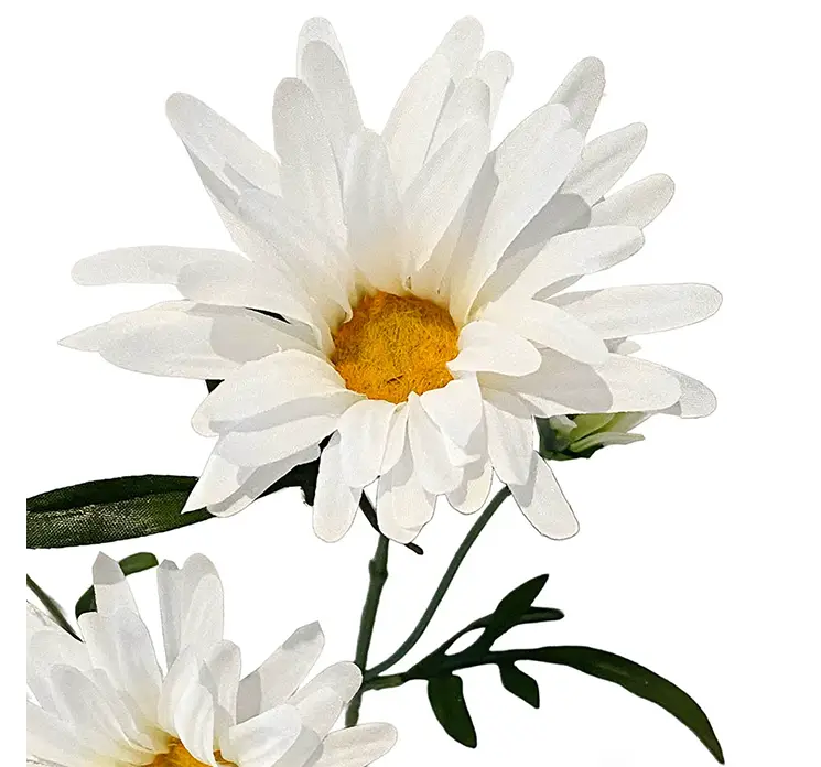 Asters kunstig blomst af plast i hvid closeup