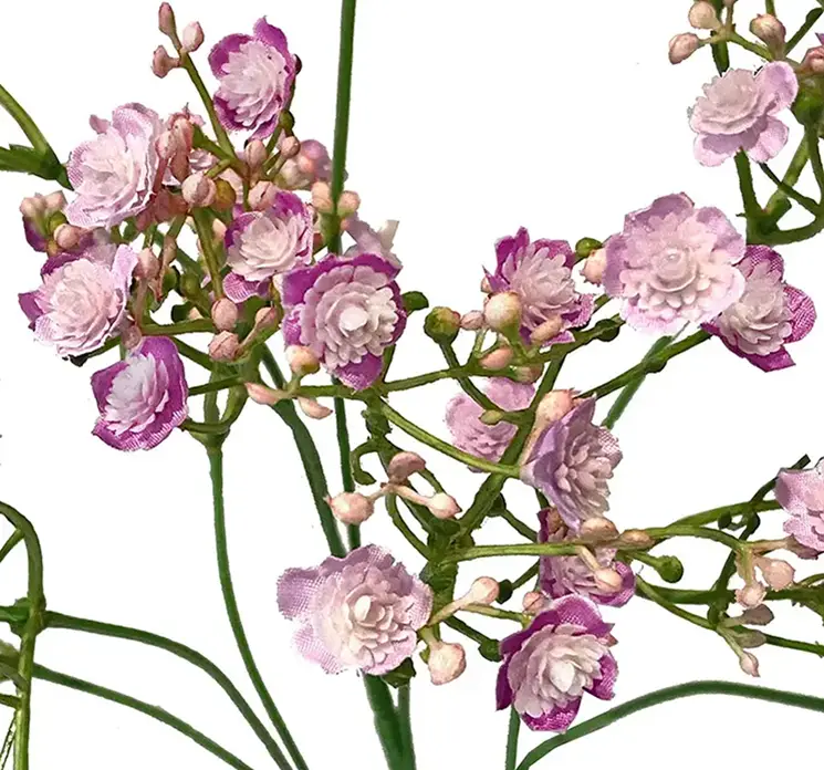 Brudeslør kunstig blomst af plast i lyserød closeup
