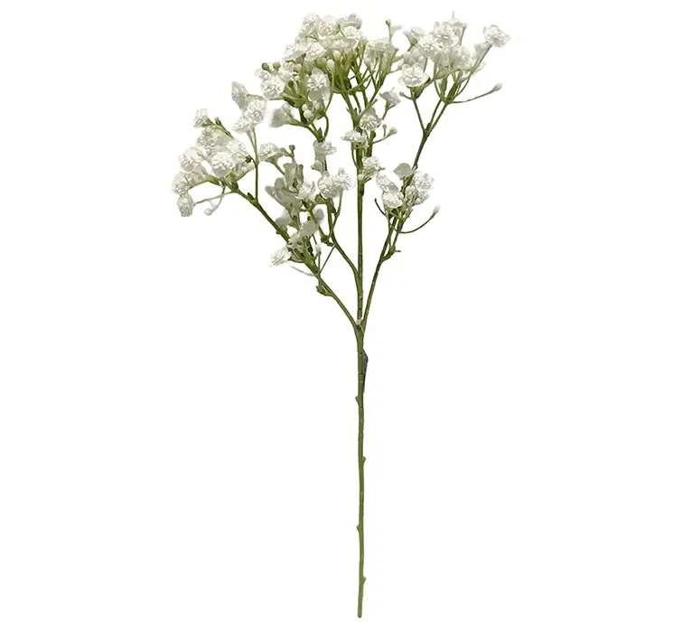 Kunstig brudeslør med hvide blomster af plast