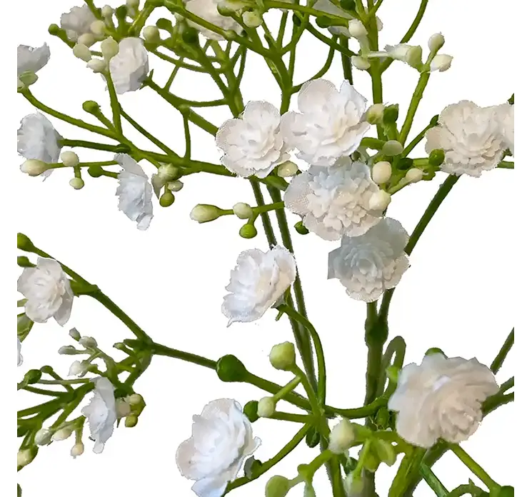 Brudeslør kunstig blomst af plast med hvide blomster closeup