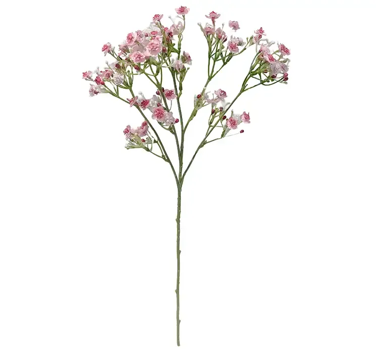 Kunstig brudeslør på stilk i lyserød af plast