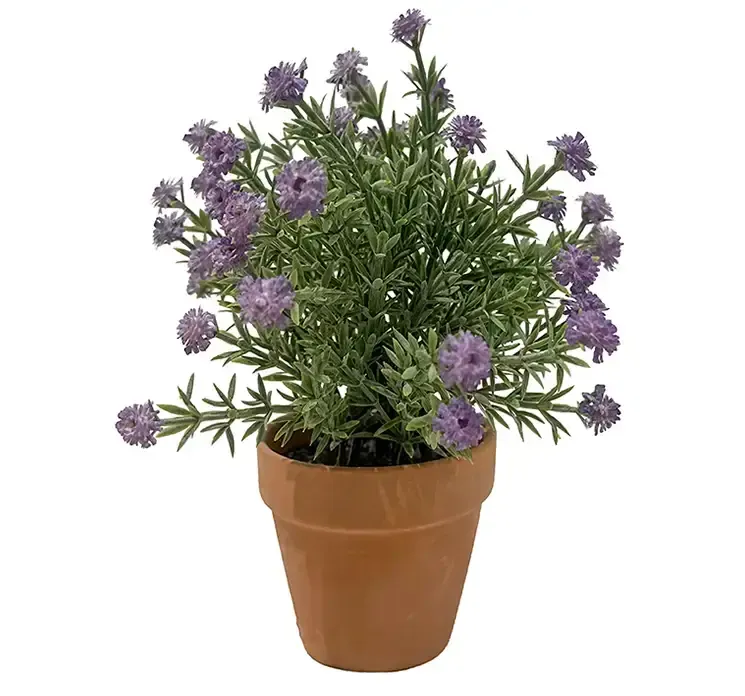 Kunstig brudeslør blomst i lilla i potte 