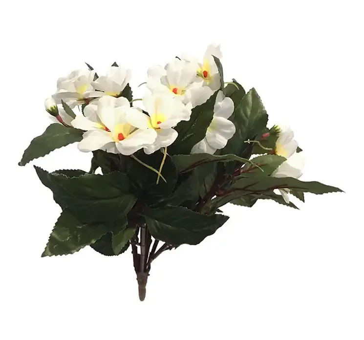 Kunstig flittiglise buket med hvide blomster af plast