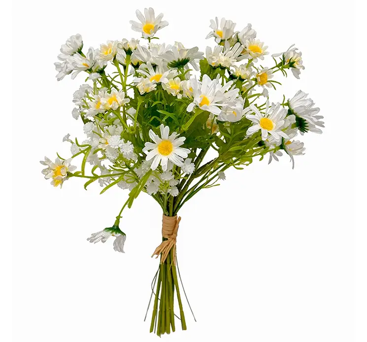 Marguerit buket af plast med hvide kunstige blomster