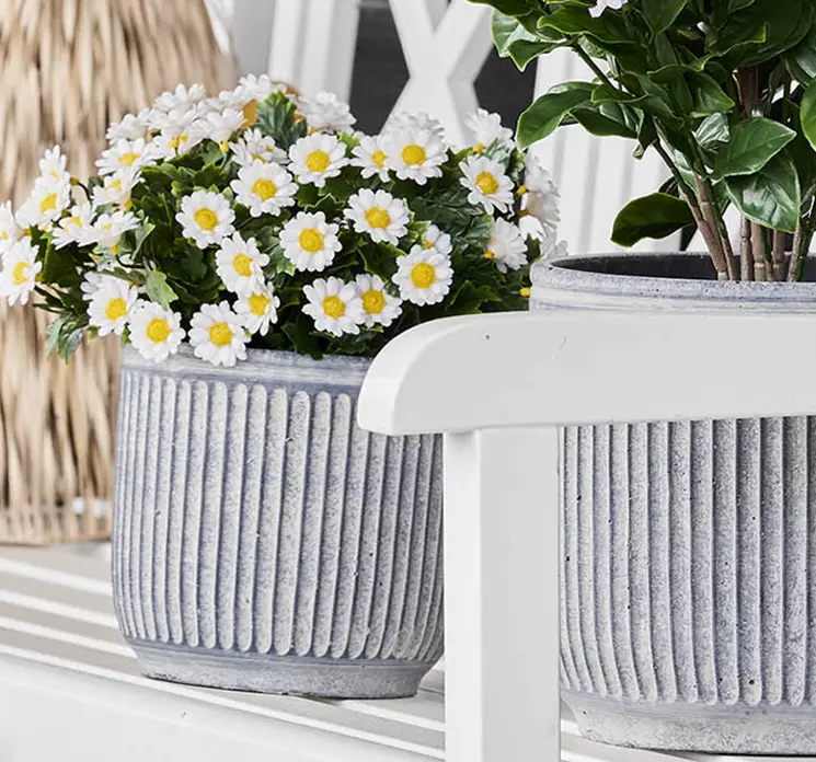 Marguerit buket kunstig med uv-beskyttelse af plast med hvide blomster