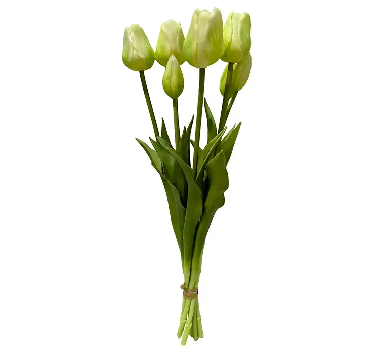 Kunstig tulipan buket af gummi i grøn