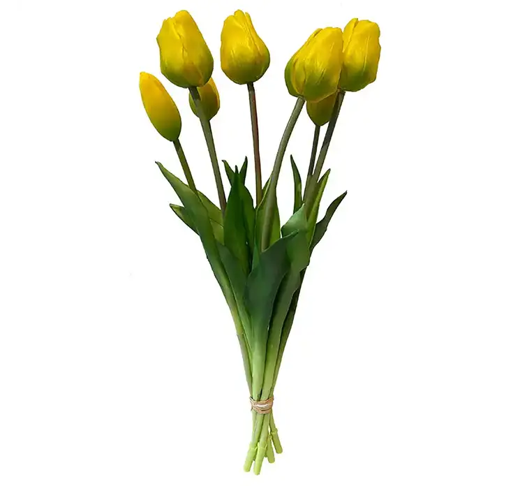 Tulipan buket kunstige blomster af plast i gul