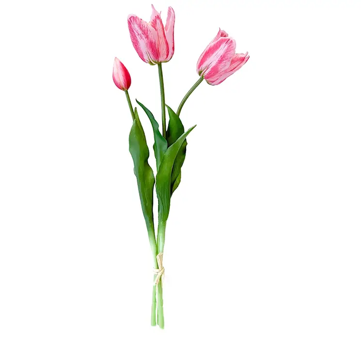 Tulipan buket af kunstige blomster i pink af plast