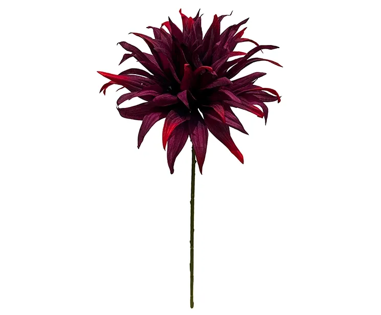 Kunstig dahlia georgine i plast mørkelilla