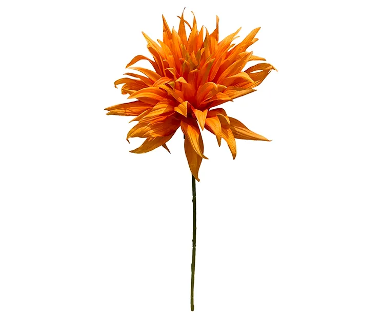 kunstig blomst dahlia - georgine i plast, orange 