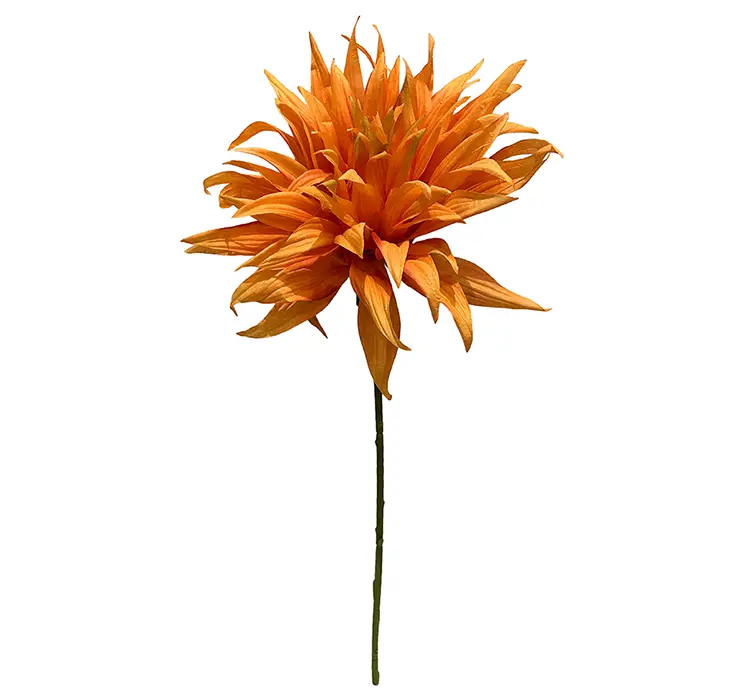 Dahlia også kaldet georgine kunstig blomst af plast i orange