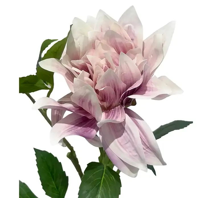 Kunstig dahlia blomst i lilla af plast closeup