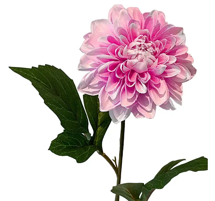 Dahlia kunstig blomst af plast i lyserød closeup