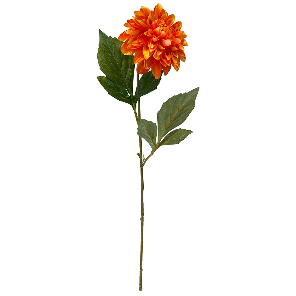 Dahlia af plast i orange, kunstig blomst