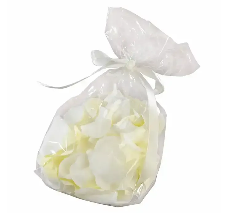 Rosenblade af kunstsilke i hvid