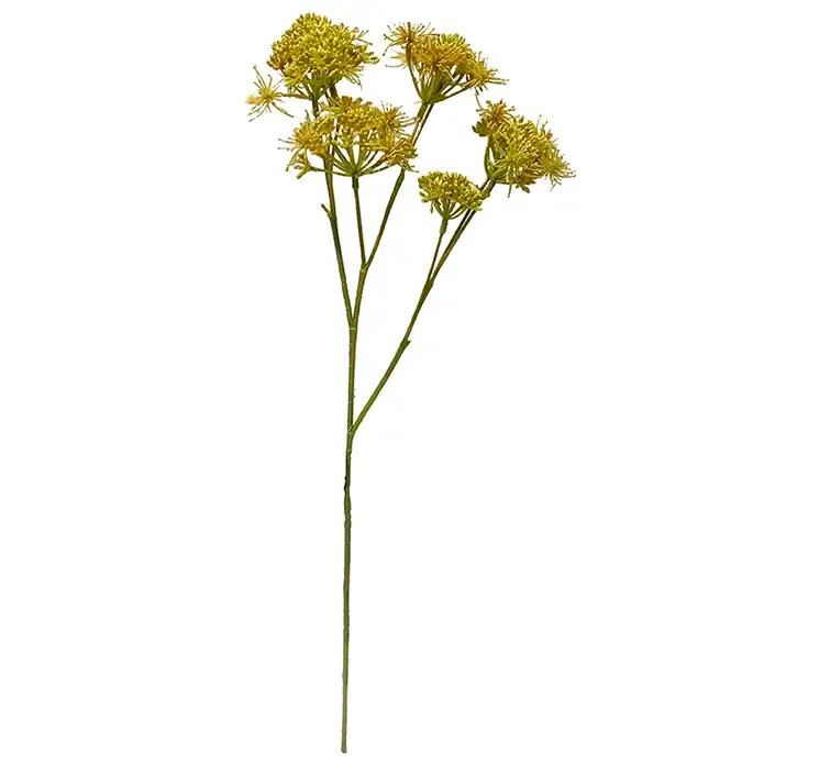 Kunstig dild blomst i gul af plast