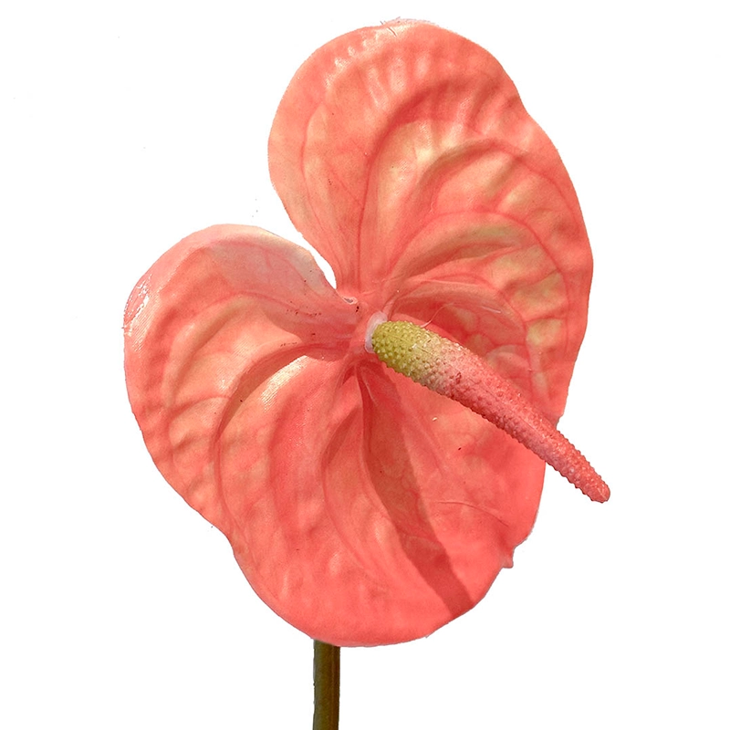 Flamingo kunstig blomst af plast i orange closeup