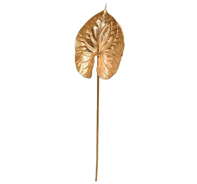 Flamingo kunstig blomst af plast i guld farvet