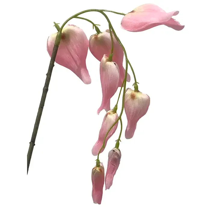 Kunstig fuchsia med lyserøde blomster af plast closeup