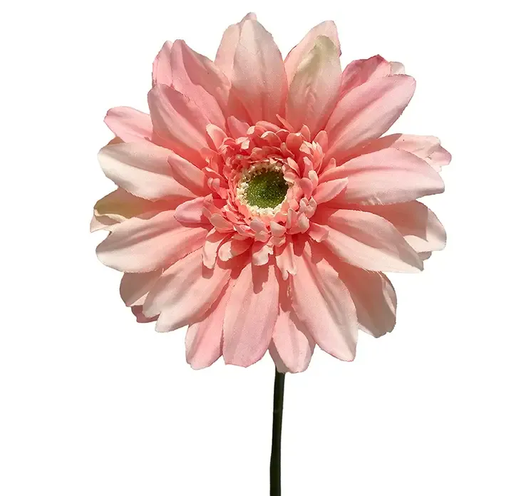 Kunstig gerbera blomst i pink af genbrugsplast closeup