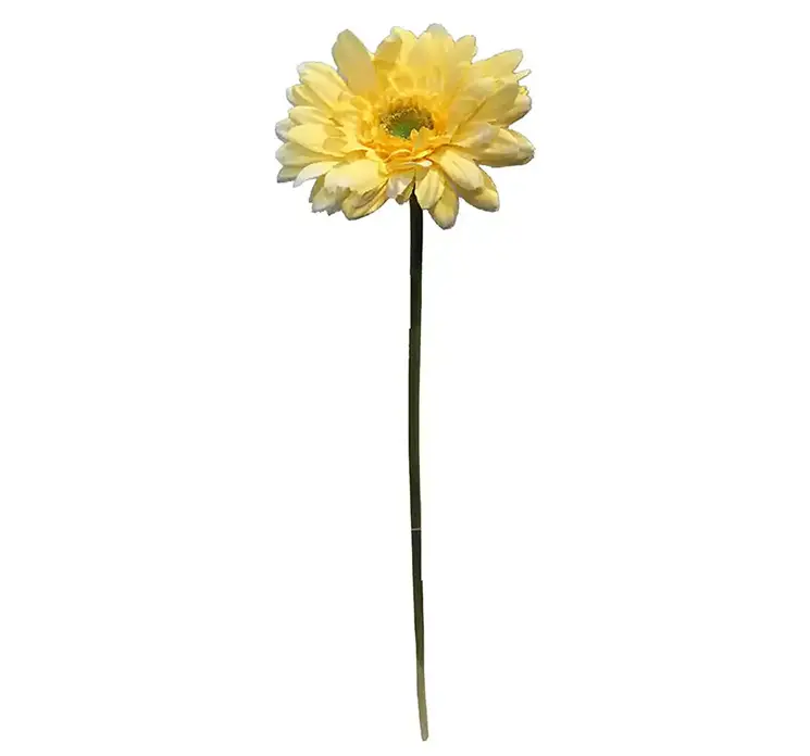 Gerbera kunstig blomst af plast i gul 48cm