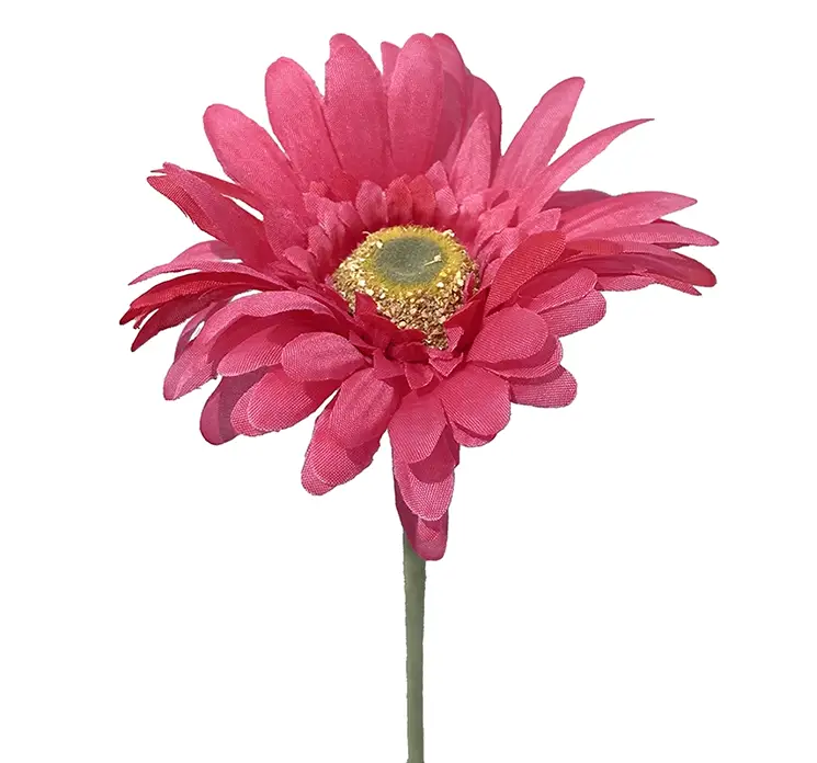 Gerbera kunstig blomst af plast i fuchsia closeup