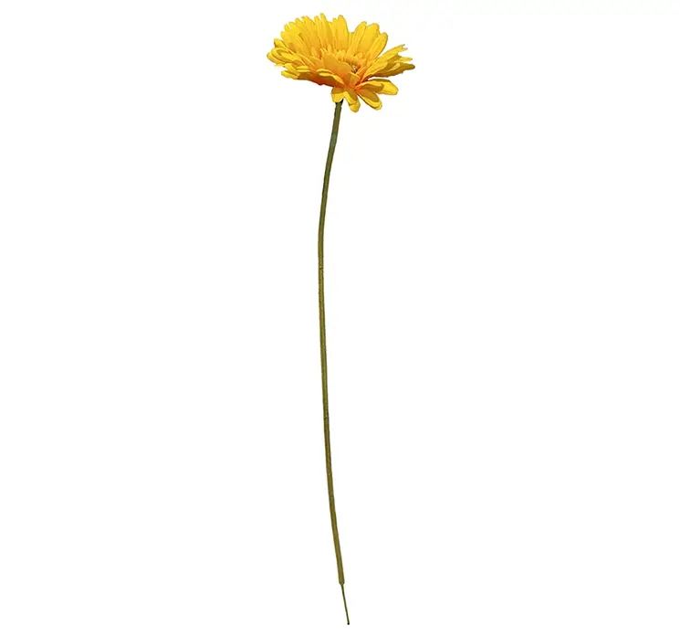 Gerbera kunstig blomst af plast i gul