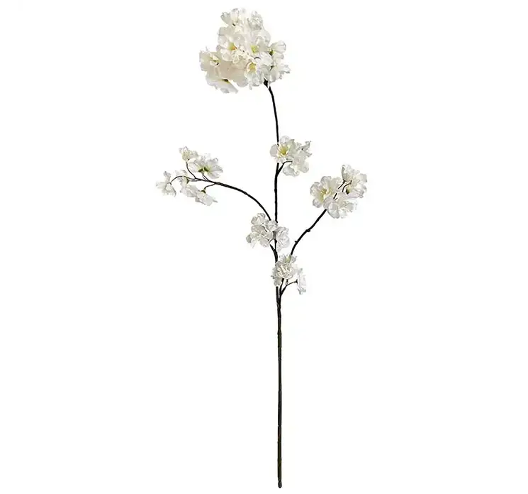Kirsebærgren kunstig med små hvide blomster af plast