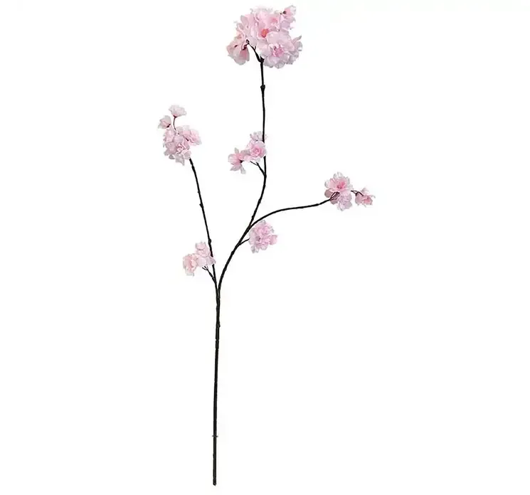Kunstig kirsebær gren af plast med lyserøde blomster