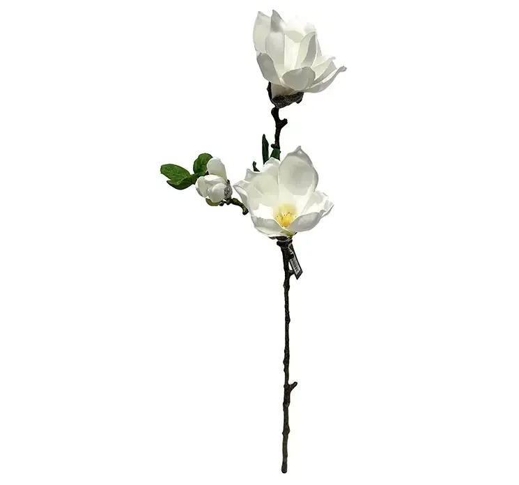 Kunstig Magnolia blomstergren af plast i hvid