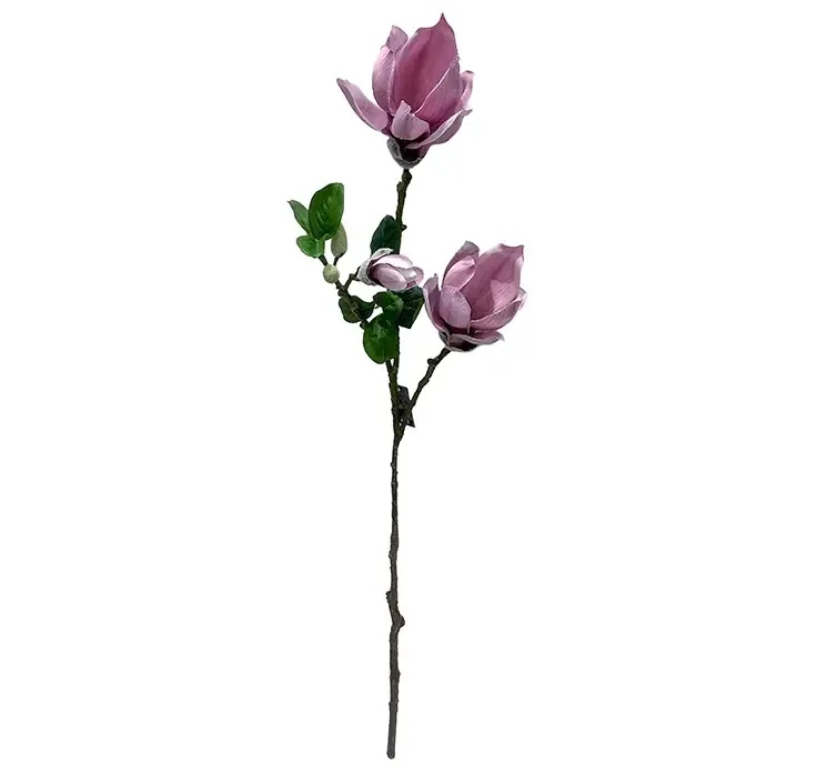 Kunstig magnolia gren med blomster af plast i lilla