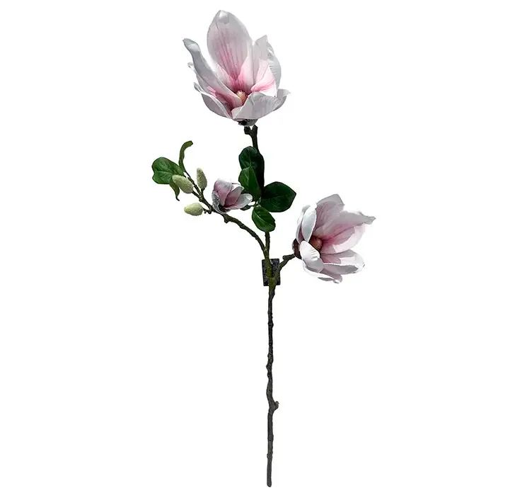 Kunstig Magnolia blomstergren af plast i hvid og pink