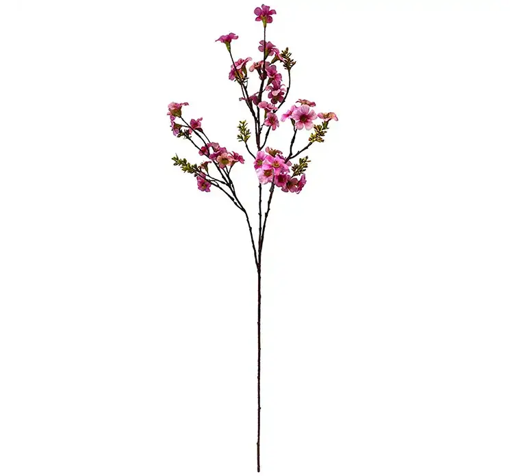 Rosenmyrte kunstig gren af plast med små lyserøde blomster