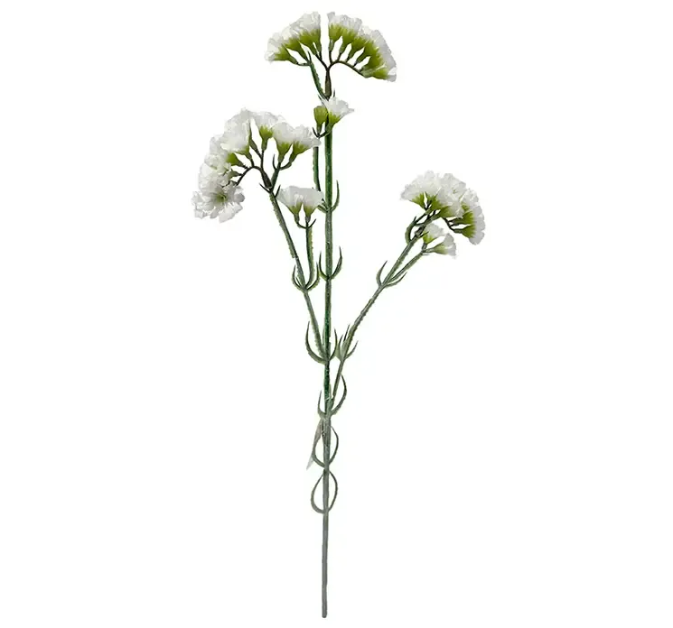 Kunstig hindbæger blomst også kaldet statice i hvid af plast