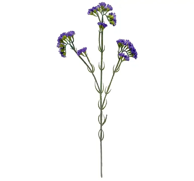 Kunstig hindebæger blomst også kaldet statice i lilla af plast