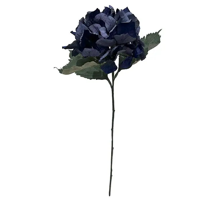 Hortensia kunstig blomst af plast i mørkeblå